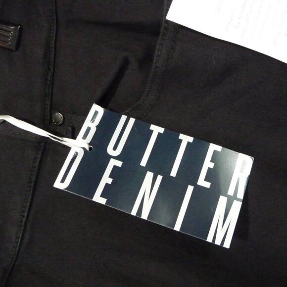 AVENUE SIZE 20 STRETCH JEANS BLACK BUTTER DENIM - Picture 4 of 10